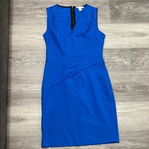 Kenneth Cole Reaction Blue Ruched Wrap Midi Dress, Size 10